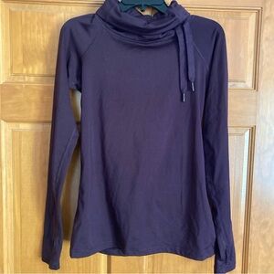 Nike Dri Fit Women’s Purple Scrunch Mock Neck Long Sleeve Pullover Top Sz Large
